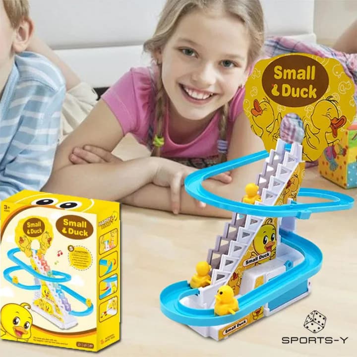Duck Slide Stairs Toy Burrs-free Electric Light Music Amusement Climb Stairs Toy with 9 duck, thumbnail 2 of 3