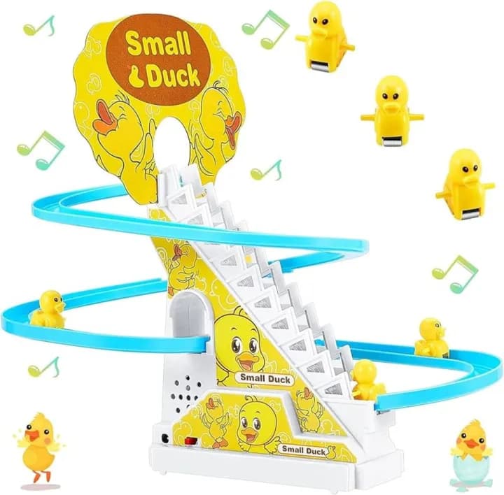 Duck Slide Stairs Toy Burrs-free Electric Light Music Amusement Climb Stairs Toy with 9 duck, thumbnail 3 of 3