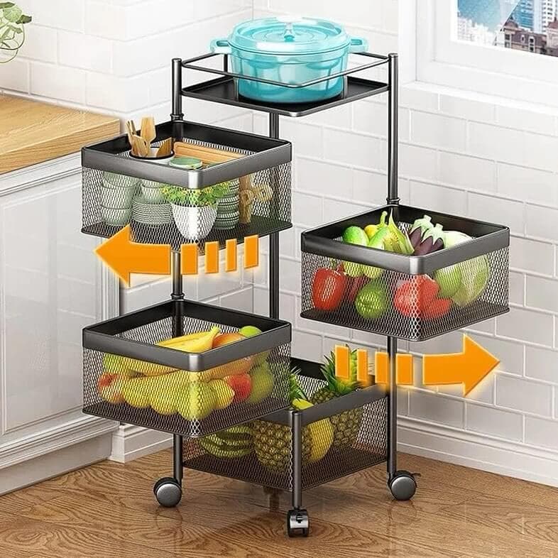 4 Layer Square Shape Kitchen Rack, image 1 of 4