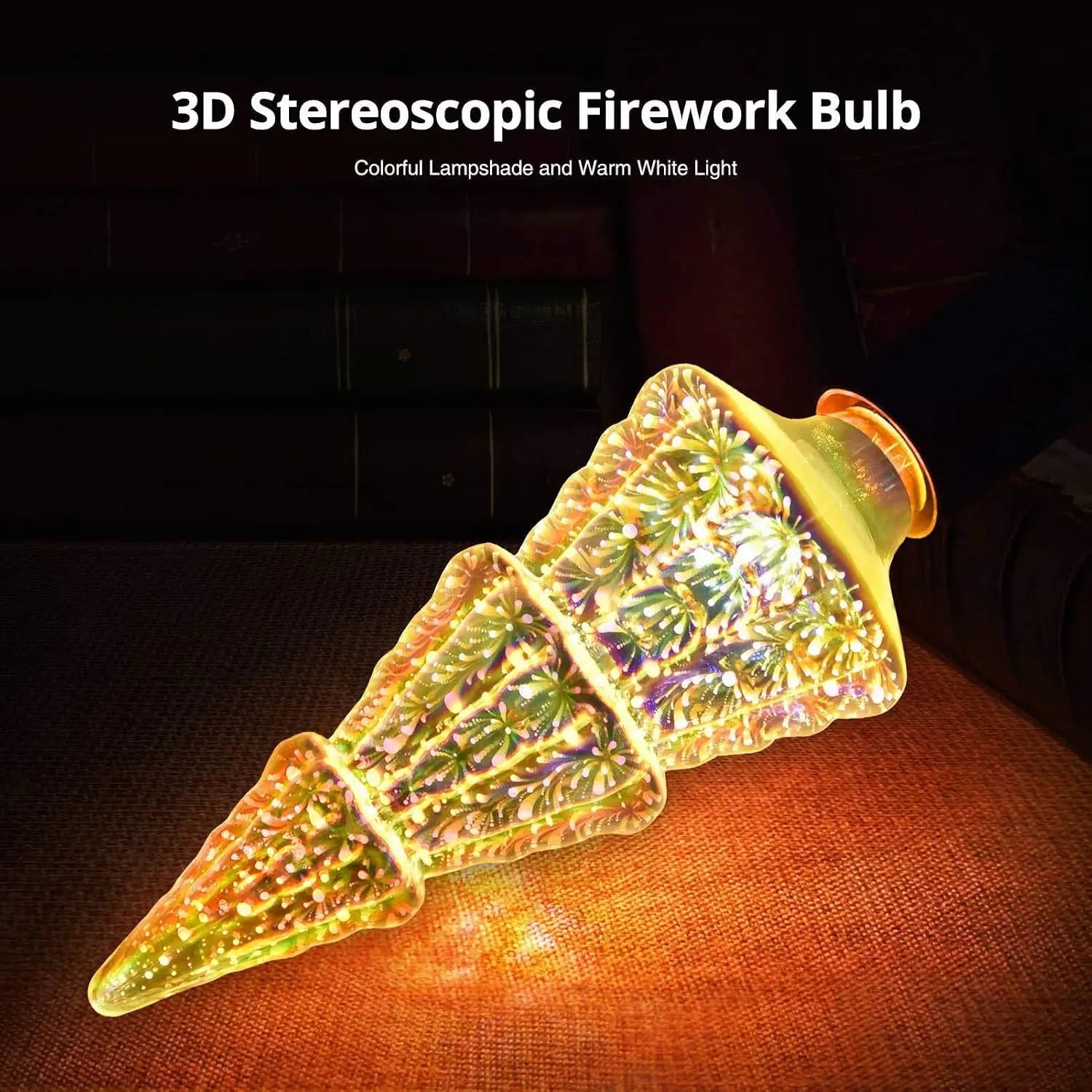 3D Firework Led Decorative Light Bulb Christmas Tree Shape, thumbnail 3 of 3