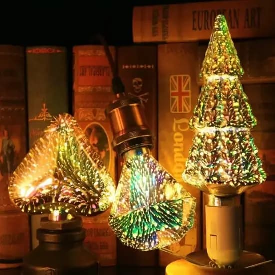 3D Firework Led Decorative Light Bulb Christmas Tree Shape, image 1 of 3