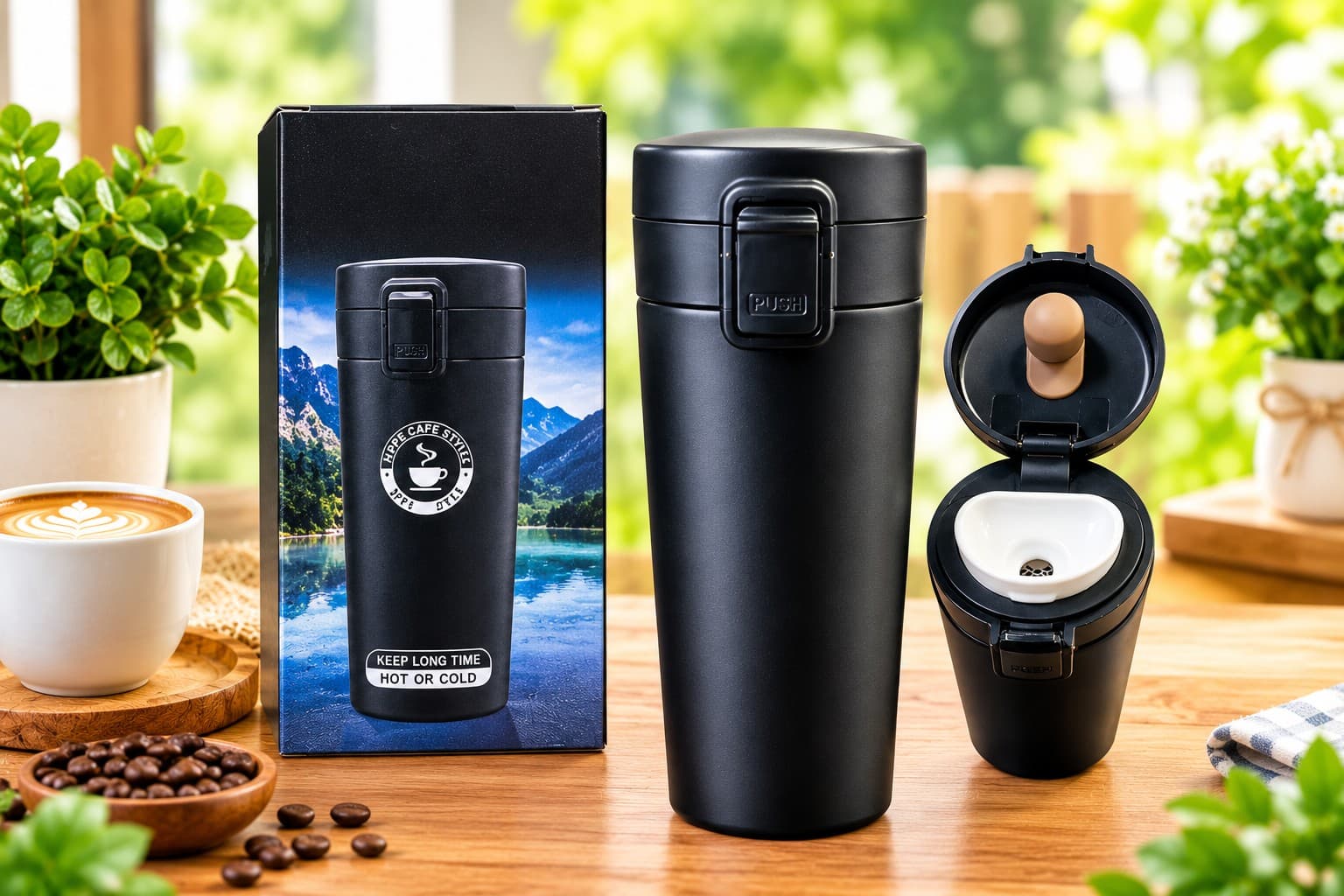 Vacuum Insulated Travel Coffee Mug – Stainless Steel Hot & Cold Water Cup (380ml)