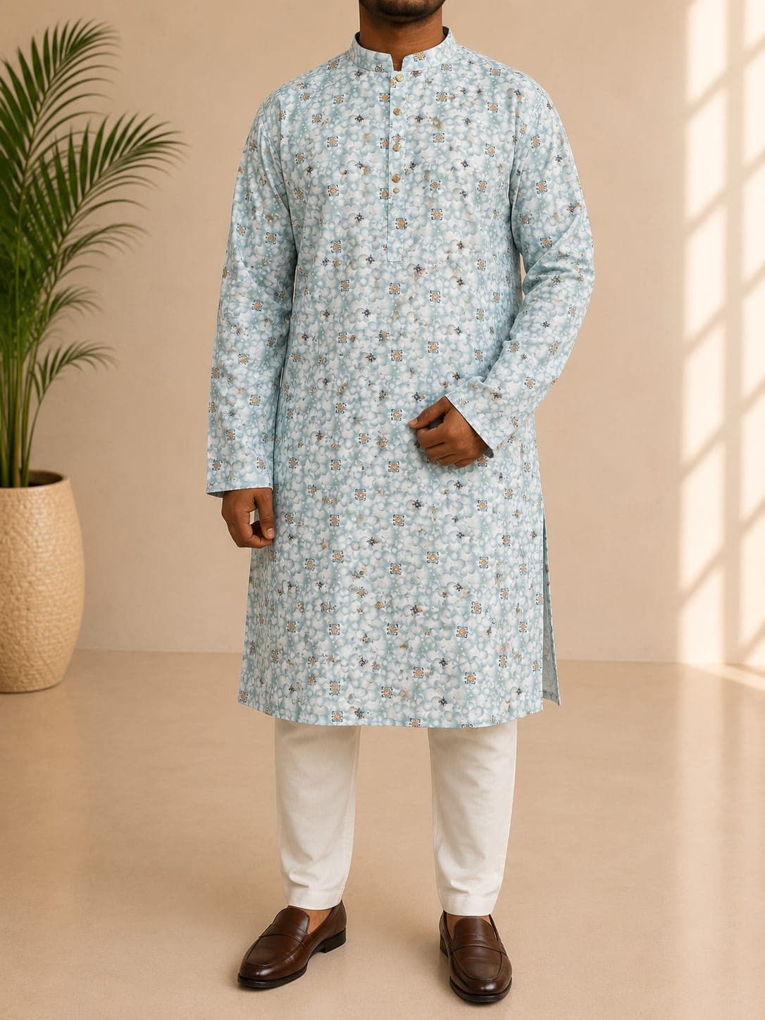 Premium Cotton Print Panjabi, thumbnail 5 of 5