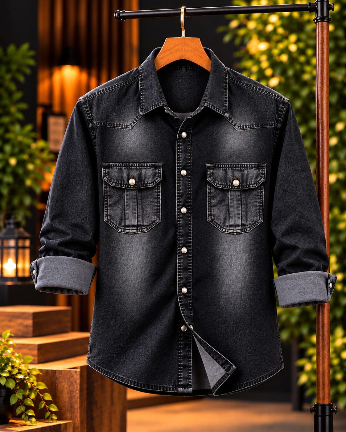 Premium Trendy Denim Shirt, thumbnail 2 of 2